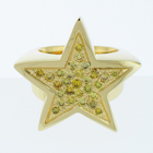 Gold Star ring with natural yellow diamonds.