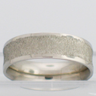 palladium concave band with wire wheel textured center and polished borders