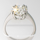 Platinum solitaire ring with 3 carat round brilliant diamond in 8-prong gallery setting