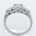Platinum antique-style diamond ring (alternate view)