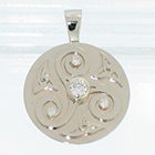 14 Karat White Gold celtic diamond medallion