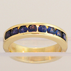 14 Karat Yellow Gold Color-Changing Sapphire channel-set band