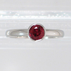 Platinum Solitaire with round Ruby in full bezel setting (alternate view)