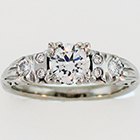 Platinum antique-style diamond ring