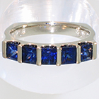 Sapphire Princess-cut 5-stone Saddle ring