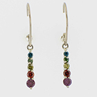 Rainbow diamond dangle earrings.