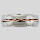 14 karat white gold band inlayed with 14 karat rose gold twist.