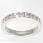 Platinum channel band with 0.45 carat total weight round diamonds
