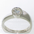 14 Karat White Gold solitaire with propeller-style wrap-around bezel