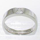 Platinum flush-set princess-cut solitaire 0.35 carat