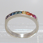 14 Karat White Gold rainbow-Sapphire channel-set band